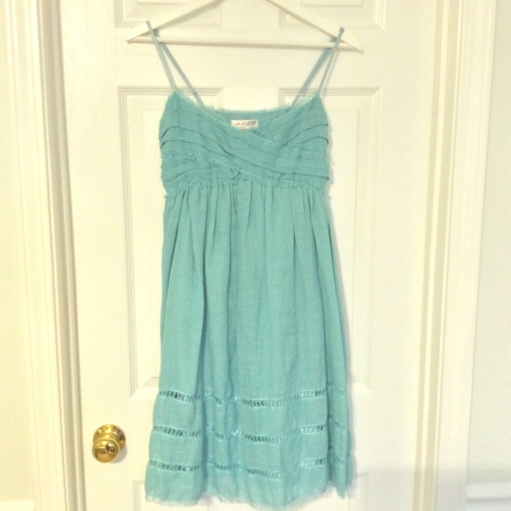 Max Studio Specialty Products Teal Linen Dress